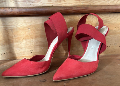 ALDO Red Suede Ybelilla Pointed w/Wrap-Around Elastic Strap