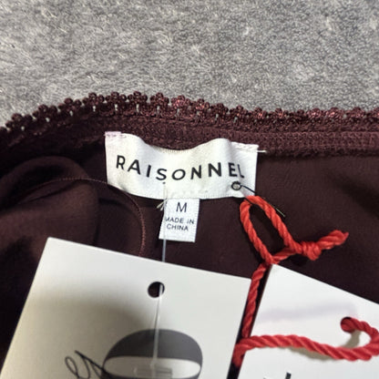 Raisonnel Satin Skirt Burgundy M