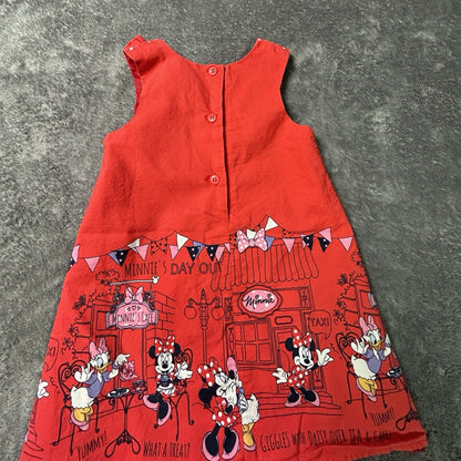 Disney at George Minnie Mouse Daisy Duck Red Dress Girls 12-18 months