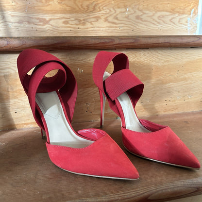 ALDO Red Suede Ybelilla Pointed w/Wrap-Around Elastic Strap