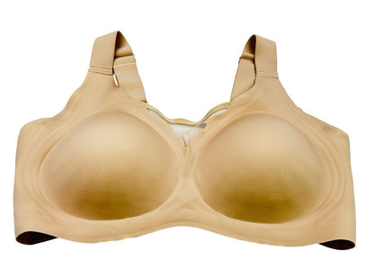 Womens Nude Wireless Comfort Bra Size Large Full Coverage Molded Cups Adjustable