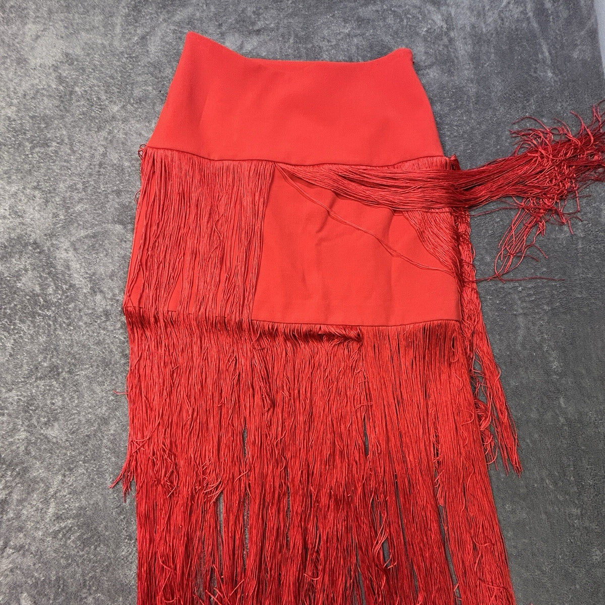 The Devil Wears Prada x Scoop Red Fringe Skirt Women's 0 NWT