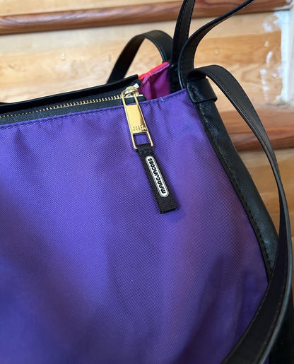 Marc Jacobs Sport Tote Bag Nylon Leather Colorblock Red Purple Pink Black