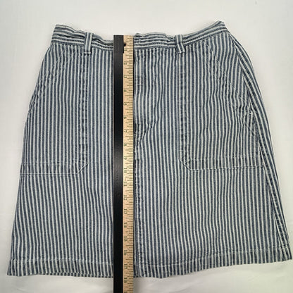 Gloria Vanderbilt Blue White Railroad Stripe Denim Skort Women's Size