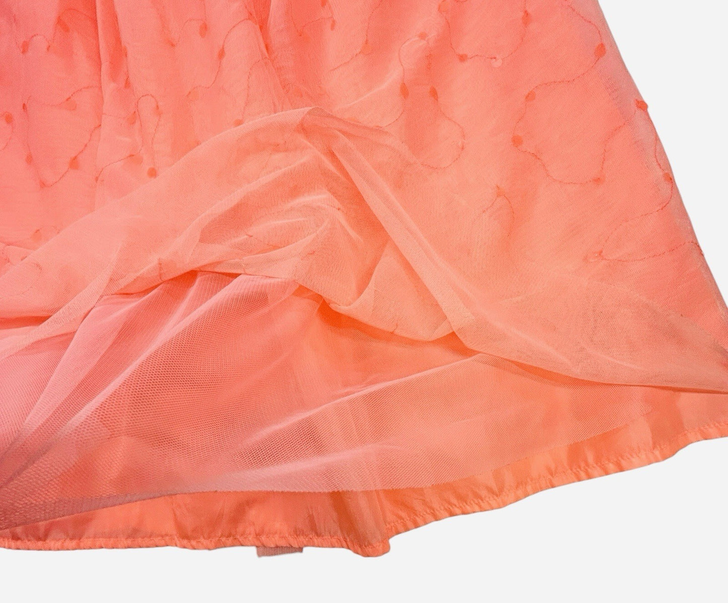 Cat & Jack Girls Coral Sequin Tulle Skirt Lined Elastic Waist Size M