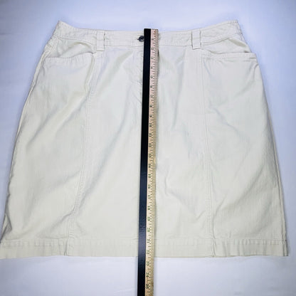 Talbots Woman Petites 18W Stretch Ivory A-Line Skirt Cotton Blend Knee Length
