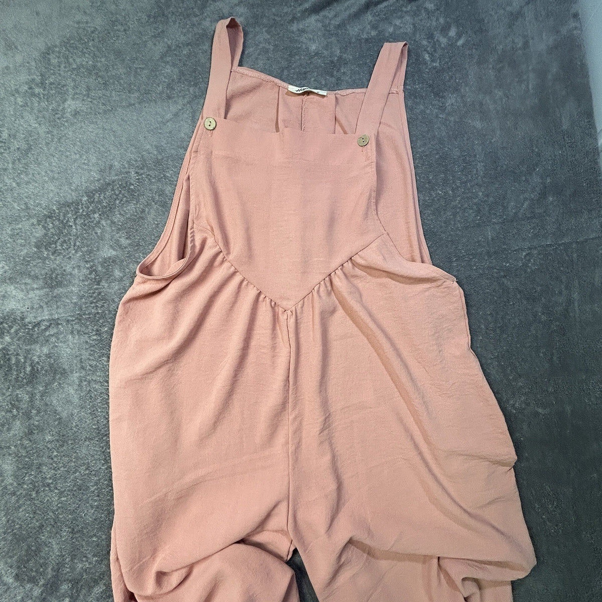 Haptics Wide Leg Bib Overalls Sleevless Jumpsuit Pink Lg