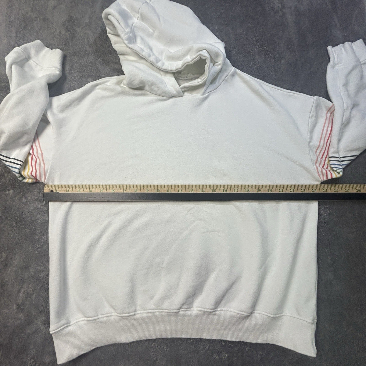 Dance & Marvel Rainbow Sleeve Hoodie White M