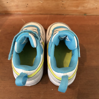 Nike Court Borough Low 2 Toddler 7C White Blue Volt Sneakers BQ5453-122