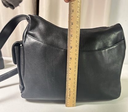 Liz Claiborne Genuine Leather Black Shoulder Bag