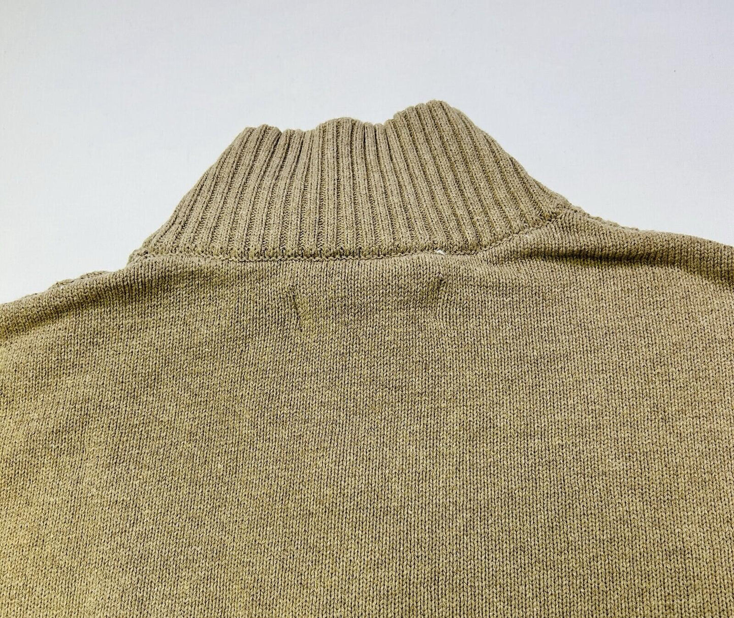 U.S. Polo Assn Quarter Zip Sweater Men’s Medium Tan Beige Textured Knit Pullover