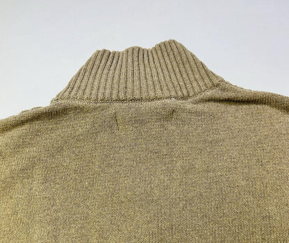 U.S. Polo Assn Quarter Zip Sweater Men’s Medium Tan Beige Textured Knit Pullover
