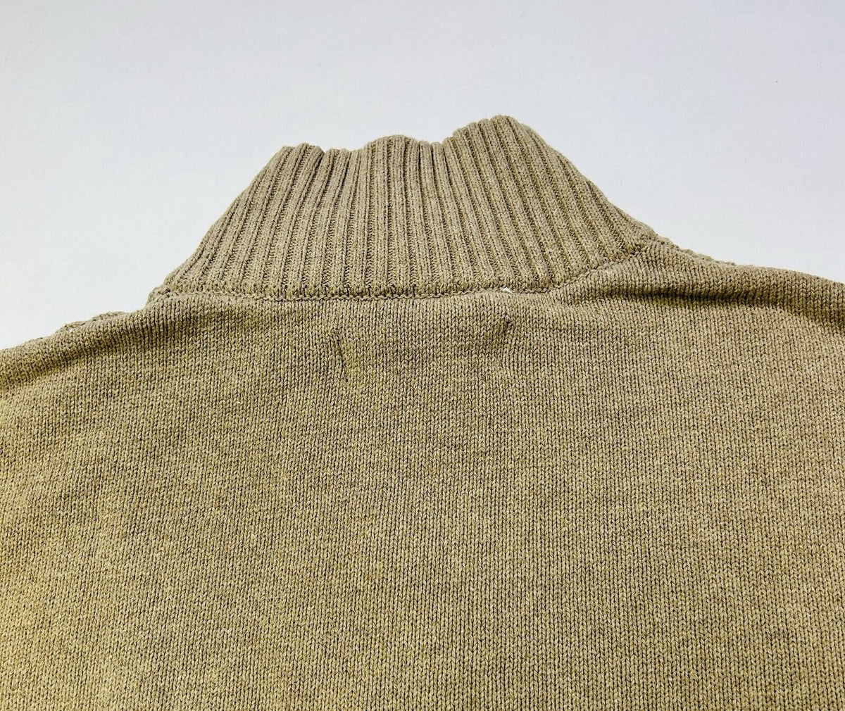 U.S. Polo Assn Quarter Zip Sweater Men’s Medium Tan Beige Textured Knit Pullover