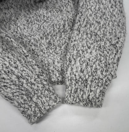 Vince Wool Cashmere Turtleneck Sweater M Chunky Knit Italian Yarn Ivory Gray