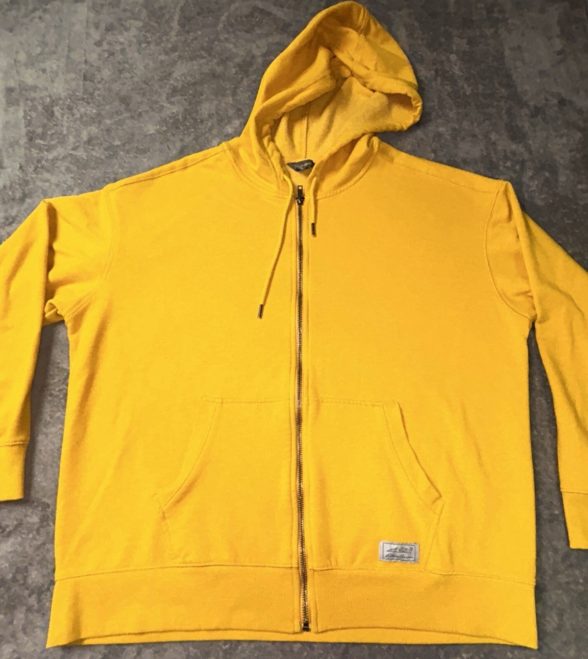 Eddie Bauer Cozy Camp Full Zip Hoodie Women’s Lg Mustard Yellow Stretch Fleece
