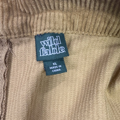Wild Fable XL Brown Corduroy Mini Skirt Cargo Pocket Stretch Women's Tan