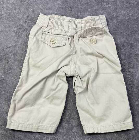 Carter's Infant 3months Khaki Twill Pants Snap Leg Elastic Waist Tan Dress Pants
