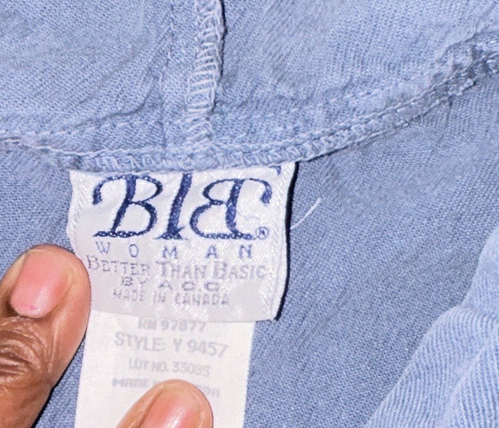 Vintage 90s BTB Better Than Basic A.C.C. Zip Up Jacket Light Blue Canada 1XL