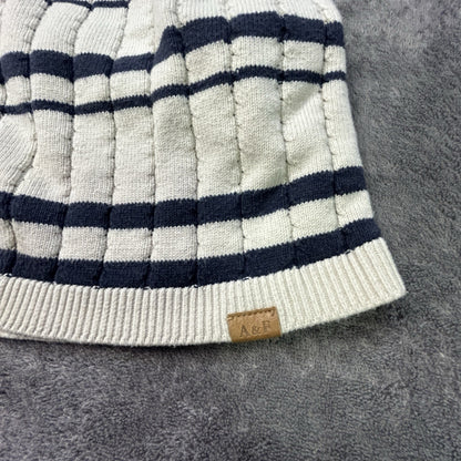 Abercrombie Kids Short Sleeve Striped Knit Polo Cream 13/14