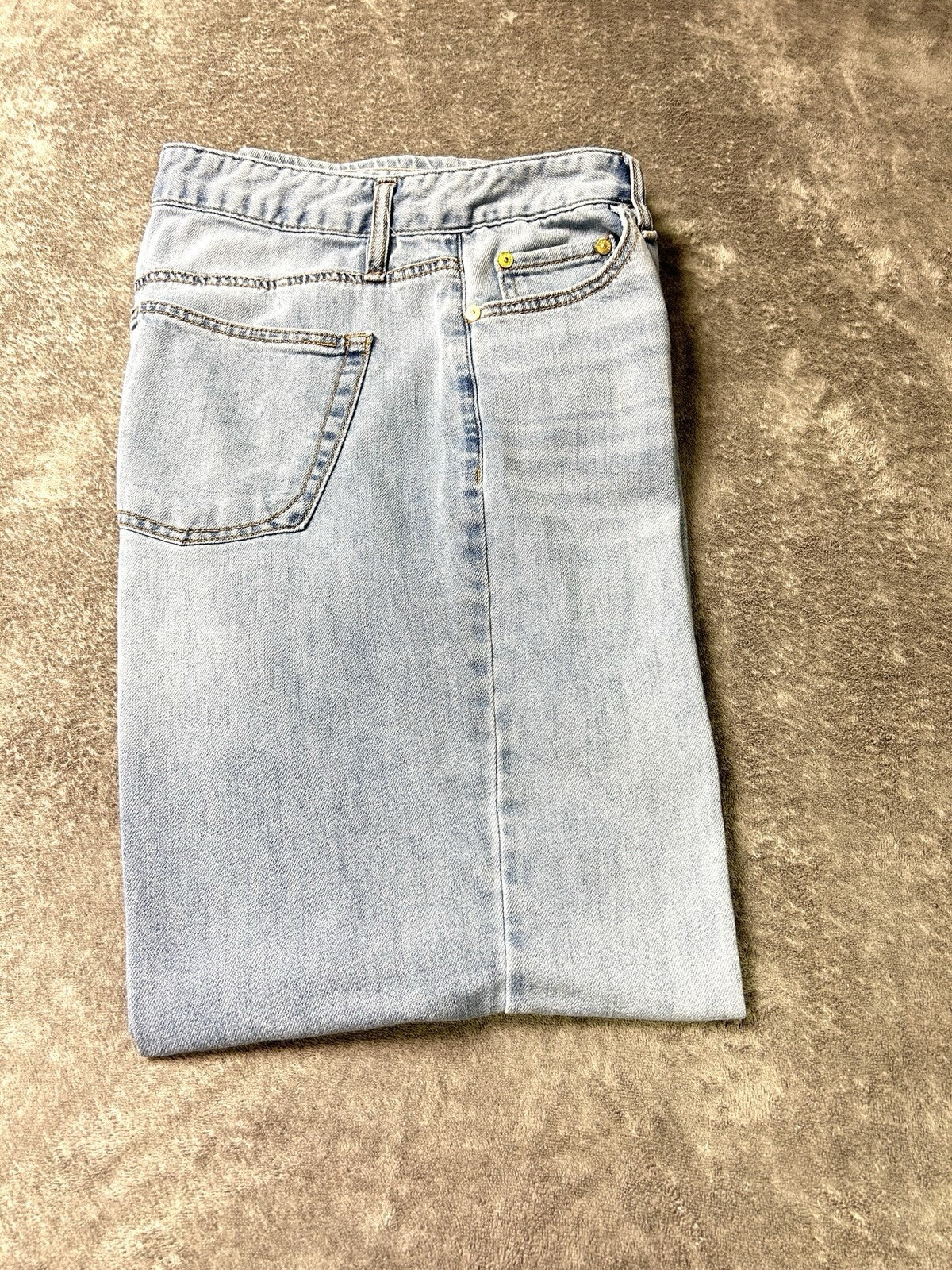 OAT New York Cloud Luxe Jeans Womens 12/31 High Rise Wide Leg Light Wash Denim