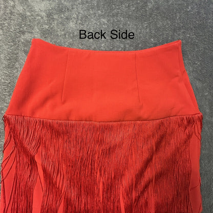 The Devil Wears Prada x Scoop Red Fringe Skirt Women's 0 NWT