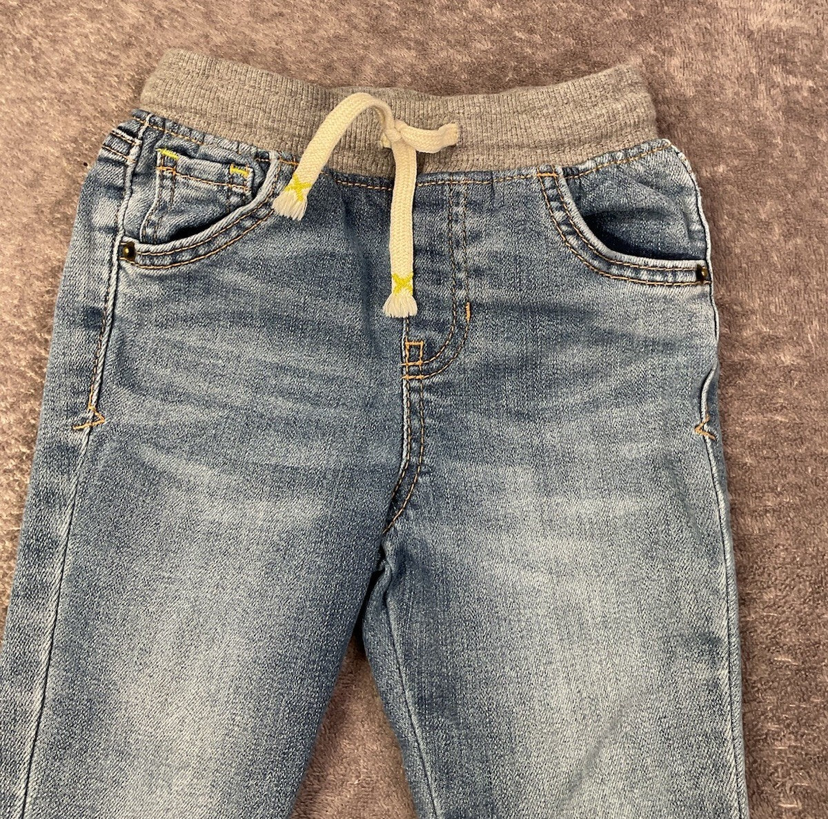 Cat & Jack Skinny Jeans 2T Light Wash Pull On Denim Pants Drawstring Toddler