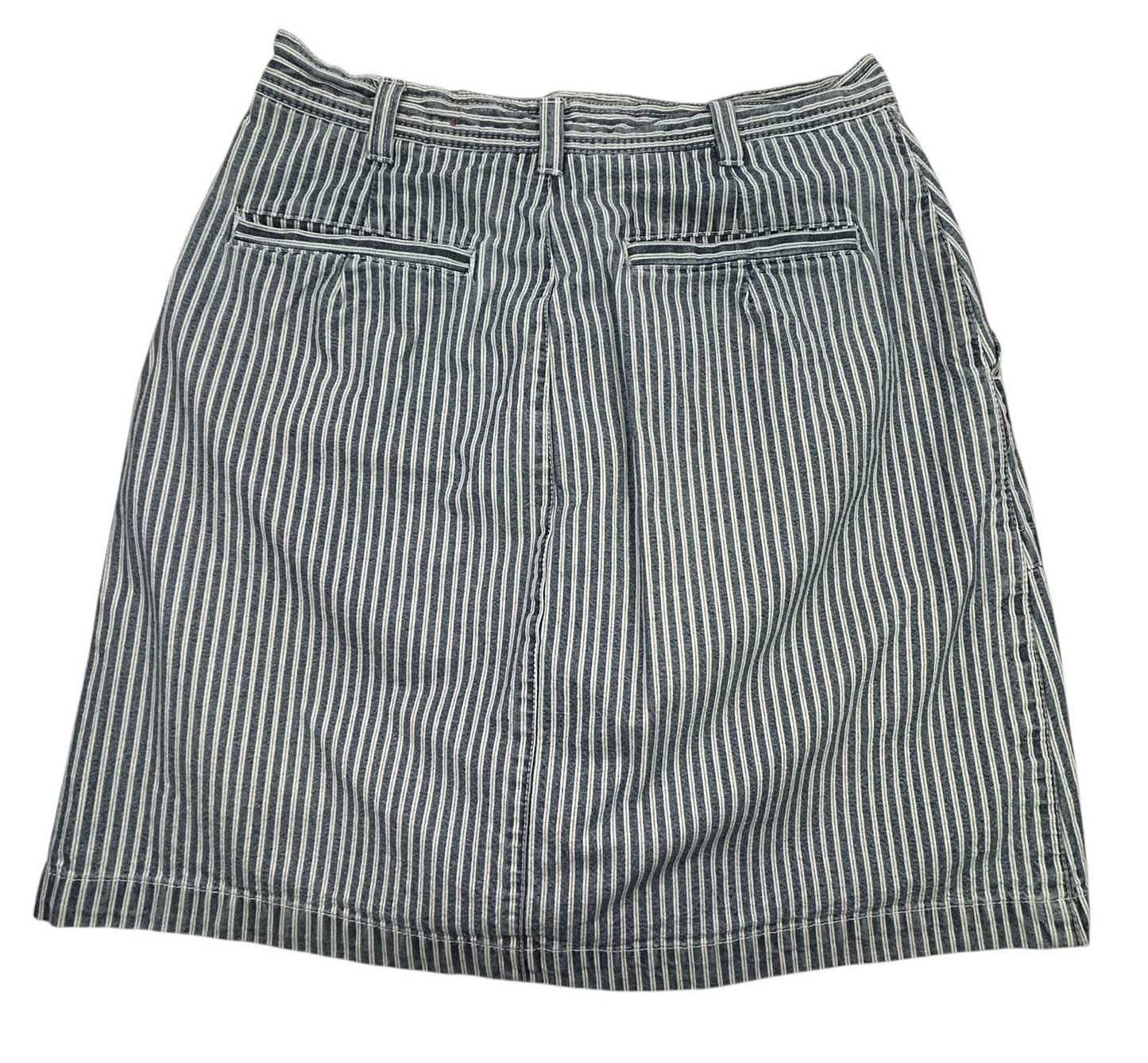 Gloria Vanderbilt Blue White Railroad Stripe Denim Skort Women's Size