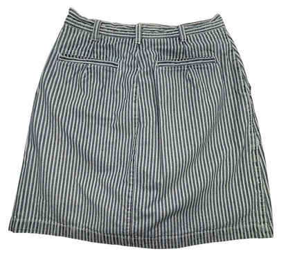 Gloria Vanderbilt Blue White Railroad Stripe Denim Skort Women's Size