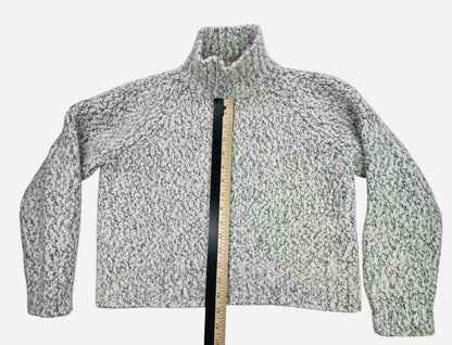 Vince Wool Cashmere Turtleneck Sweater M Chunky Knit Italian Yarn Ivory Gray