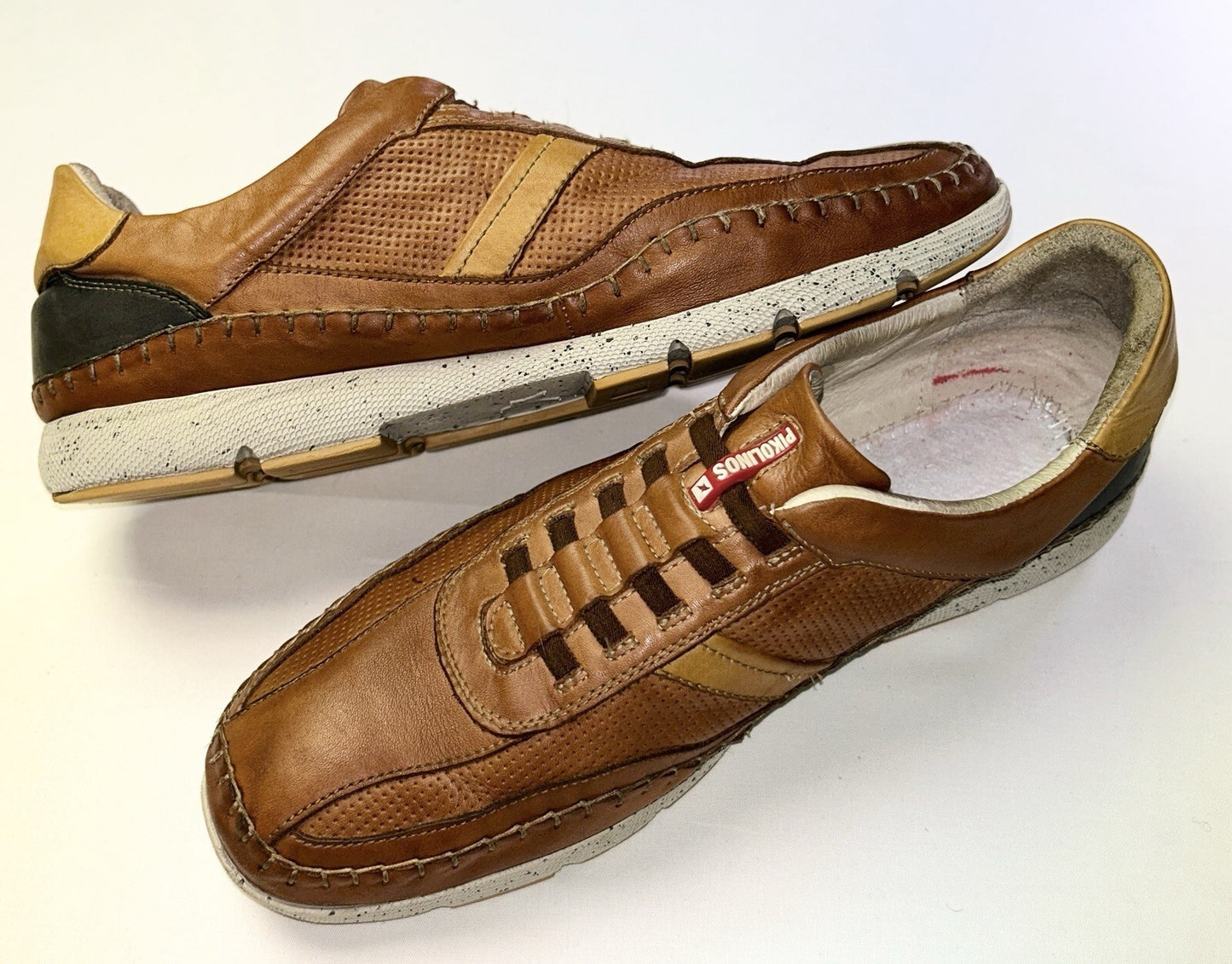 Pikolinos Men’s Brown Leather Slip On Comfort Shoes. EU-44, US 11 Casual Walking