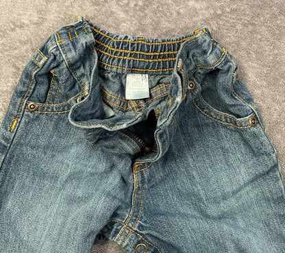 Carter's Baby Denim Jeans 6 Months Snap Inseam Elastic Waist Medium Wash