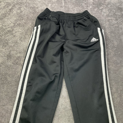 Adidas Boys Black Track Pants Youth M 10/12 3 Stripe Athletic Joggers Pockets