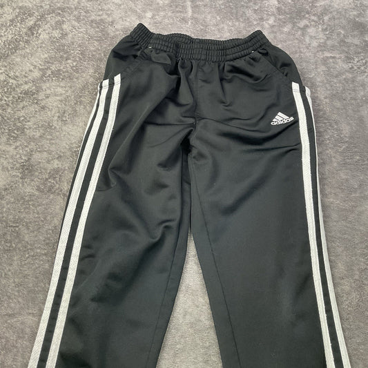 Adidas Boys Black Track Pants Youth M 10/12 3 Stripe Athletic Joggers Pockets