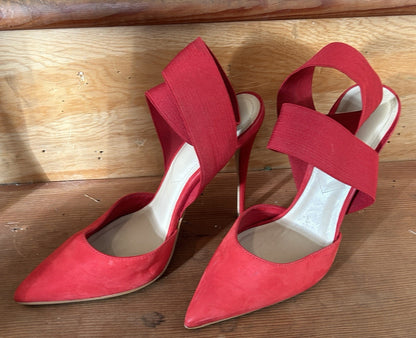 ALDO Red Suede Ybelilla Pointed w/Wrap-Around Elastic Strap