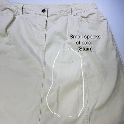 Talbots Woman Petites 18W Stretch Ivory A-Line Skirt Cotton Blend Knee Length