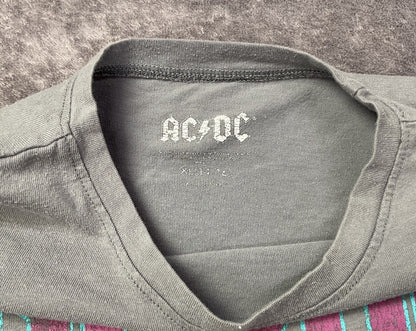 AC/DC 2000/01 World Tour Graphic T-Shirt Gray Youth XL 14-16 Short Sleeve