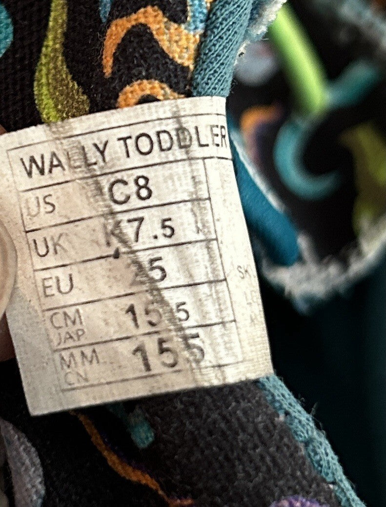 Hey Dude Wally Toddler C8 Dinosaur Shoes Black Multicolor Green Bungee Lace