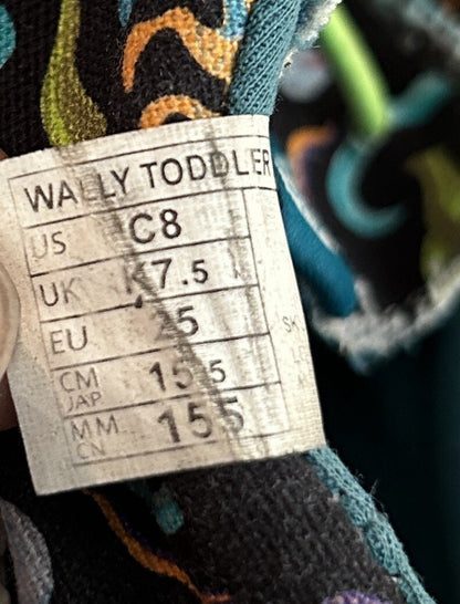 Hey Dude Wally Toddler C8 Dinosaur Shoes Black Multicolor Green Bungee Lace