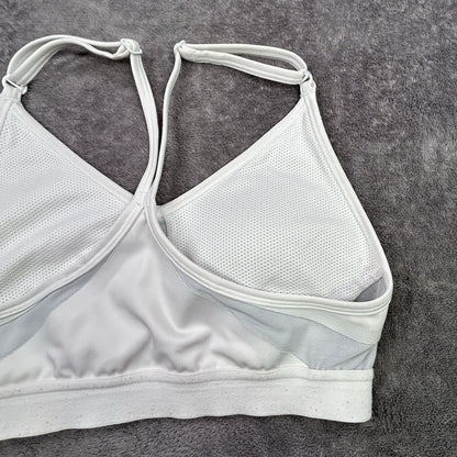 Nike Women’s Sports Bra Size Small White Gray Adjustable Strap Racerback