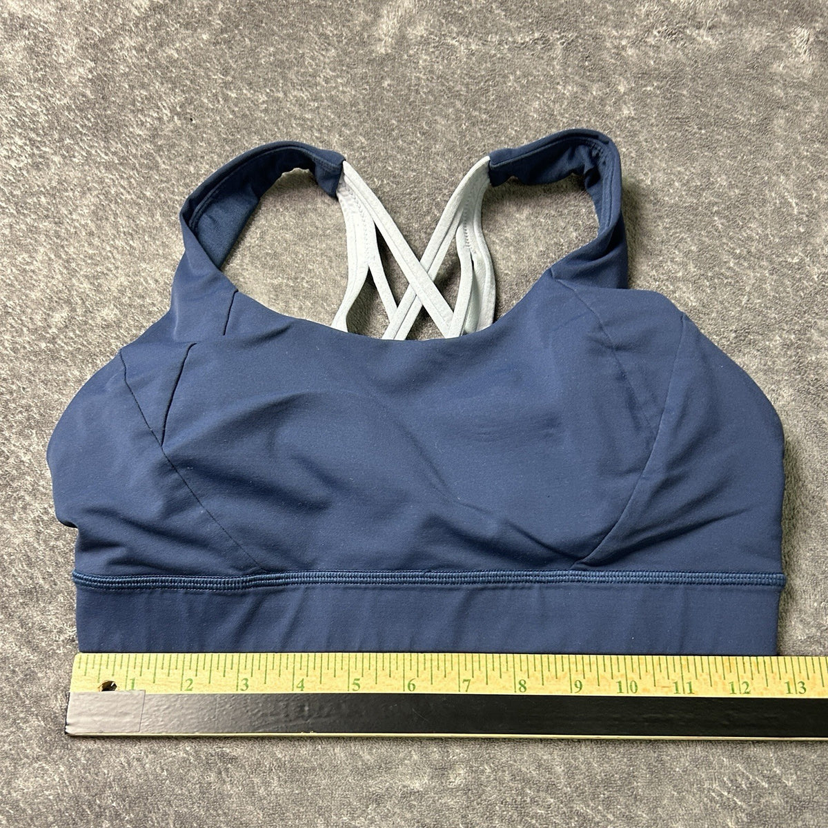 Lululemon Sports Bra Size 8 Navy Blue Strappy Back Two Tone