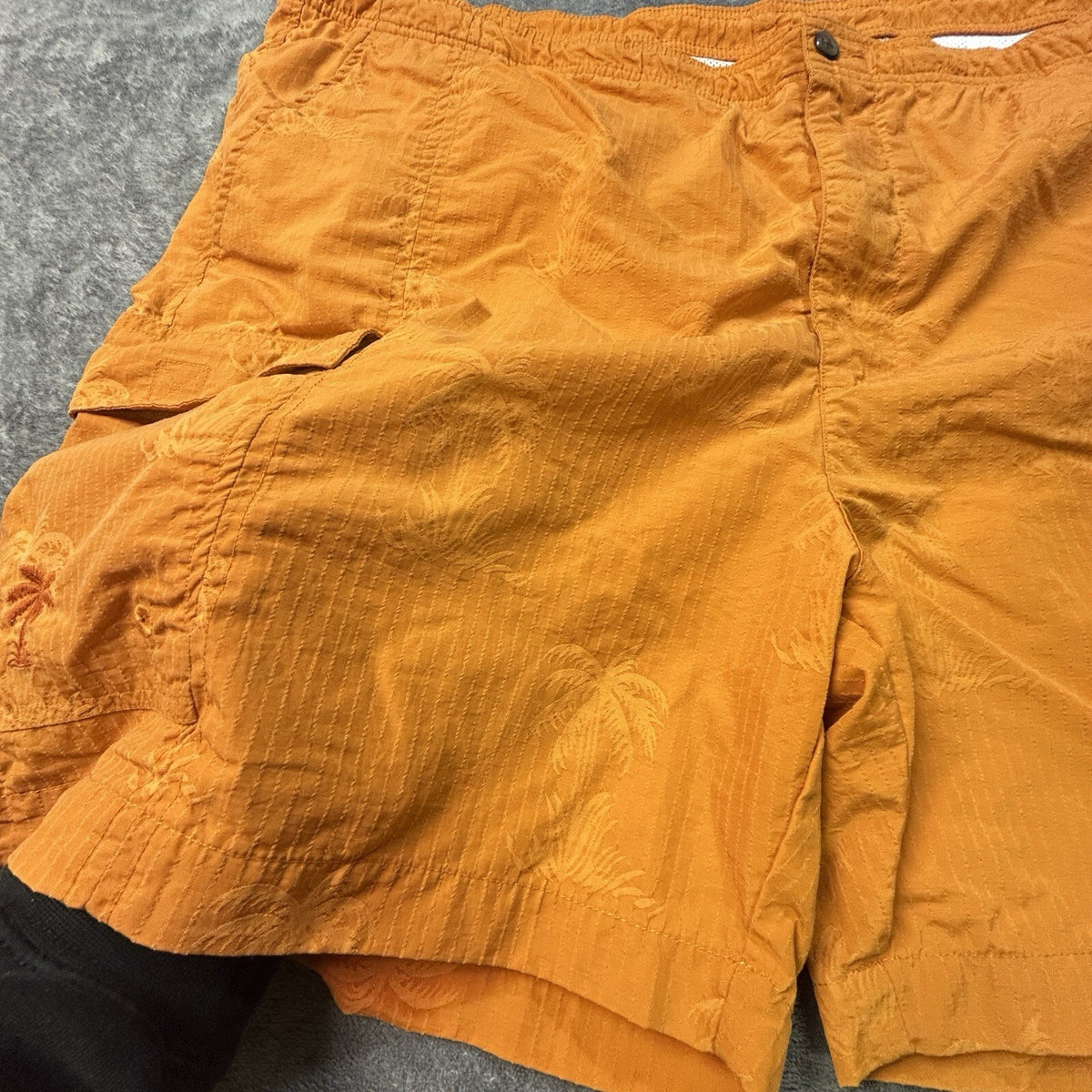 Tommy Bahama Men’s XL Orange Palm Tree Swim Trunks Cargo Board Shorts