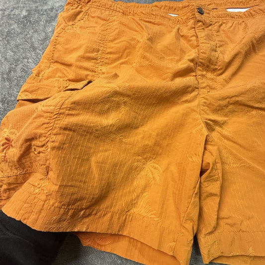 Tommy Bahama Men’s XL Orange Palm Tree Swim Trunks Cargo Board Shorts