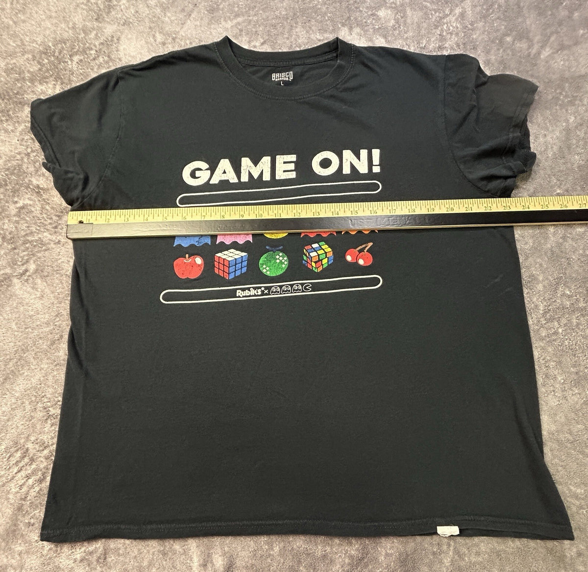 Brisco Pac-Man Rubik's Cube Graphic T-Shirt Black Large
