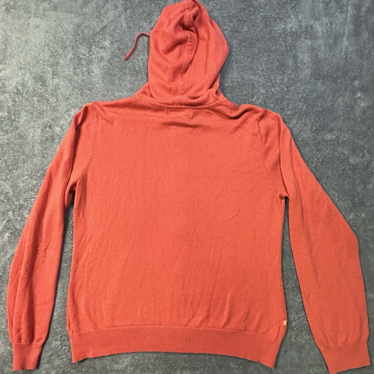 Lauren Ralph Lauren Silk Cashmere Hoodie Women L Full Zip Sweater Coral Orange