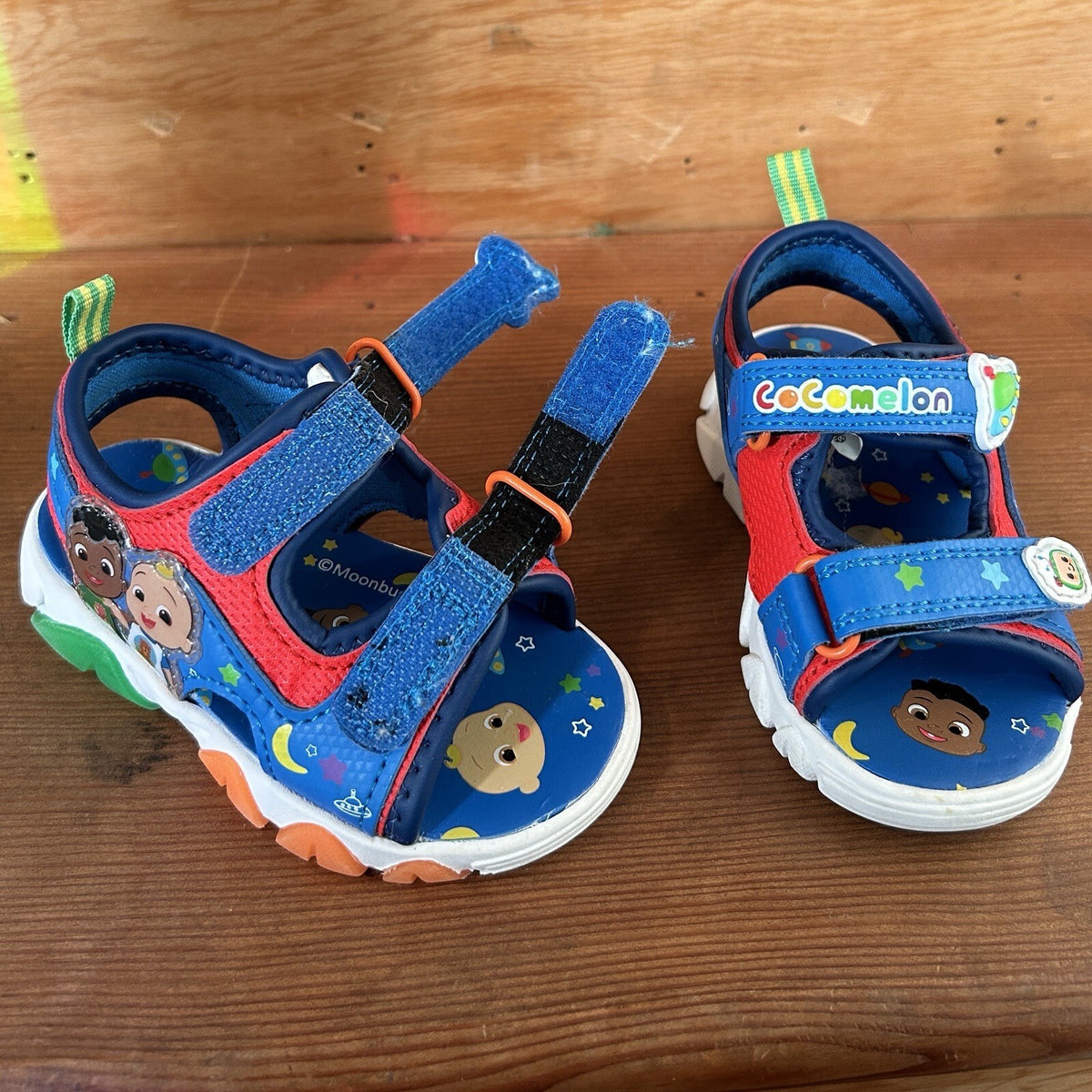 CoComelon JJ Cody Toddler Sandals Size 5 Blue Multicolor