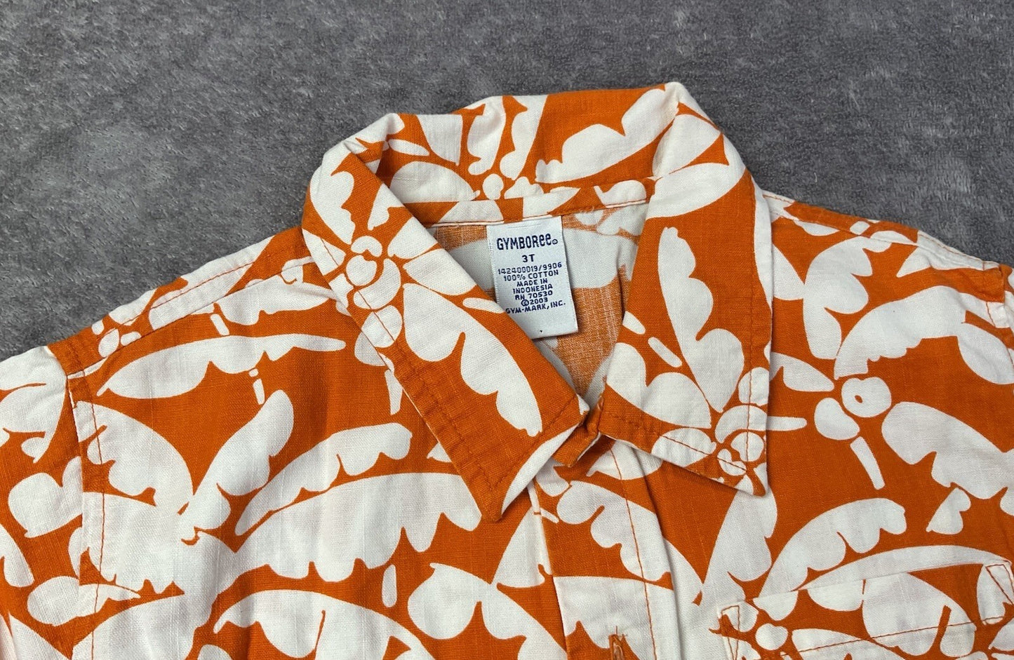 Gymboree Boys Hawaiian Shirt & Swim Trunks Set Orange Blue Size 3T Beach
