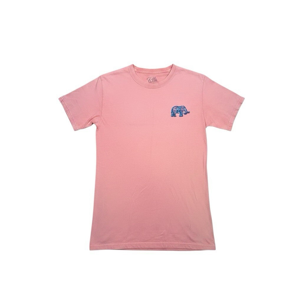 Cold Crush Women’s Small Coral Formal Elephant Graphic Tshirt Live In The Moment