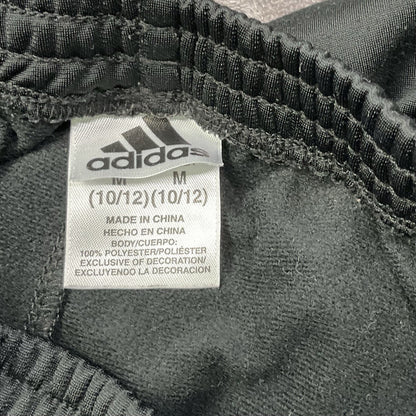 Adidas Boys Black Track Pants Youth M 10/12 3 Stripe Athletic Joggers Pockets