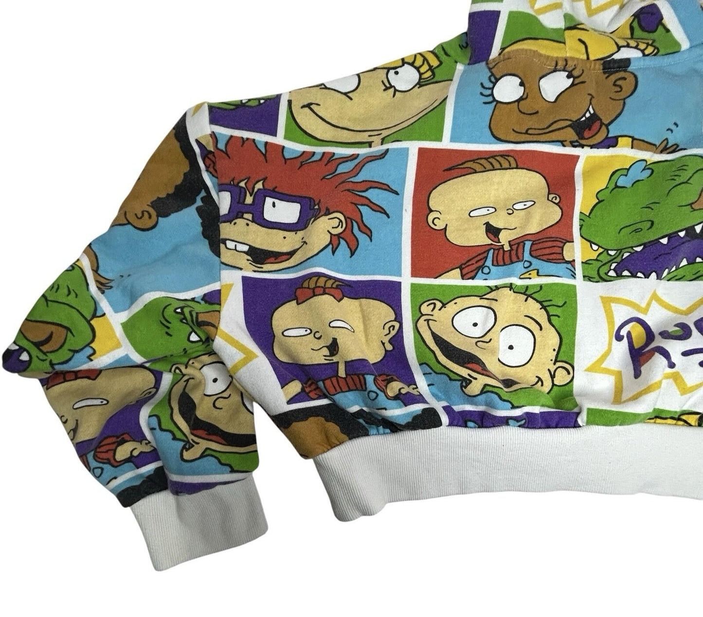 Rugrats Cropped Hoodie Women’s Medium Nickelodeon Pullover Sweats Cartoon