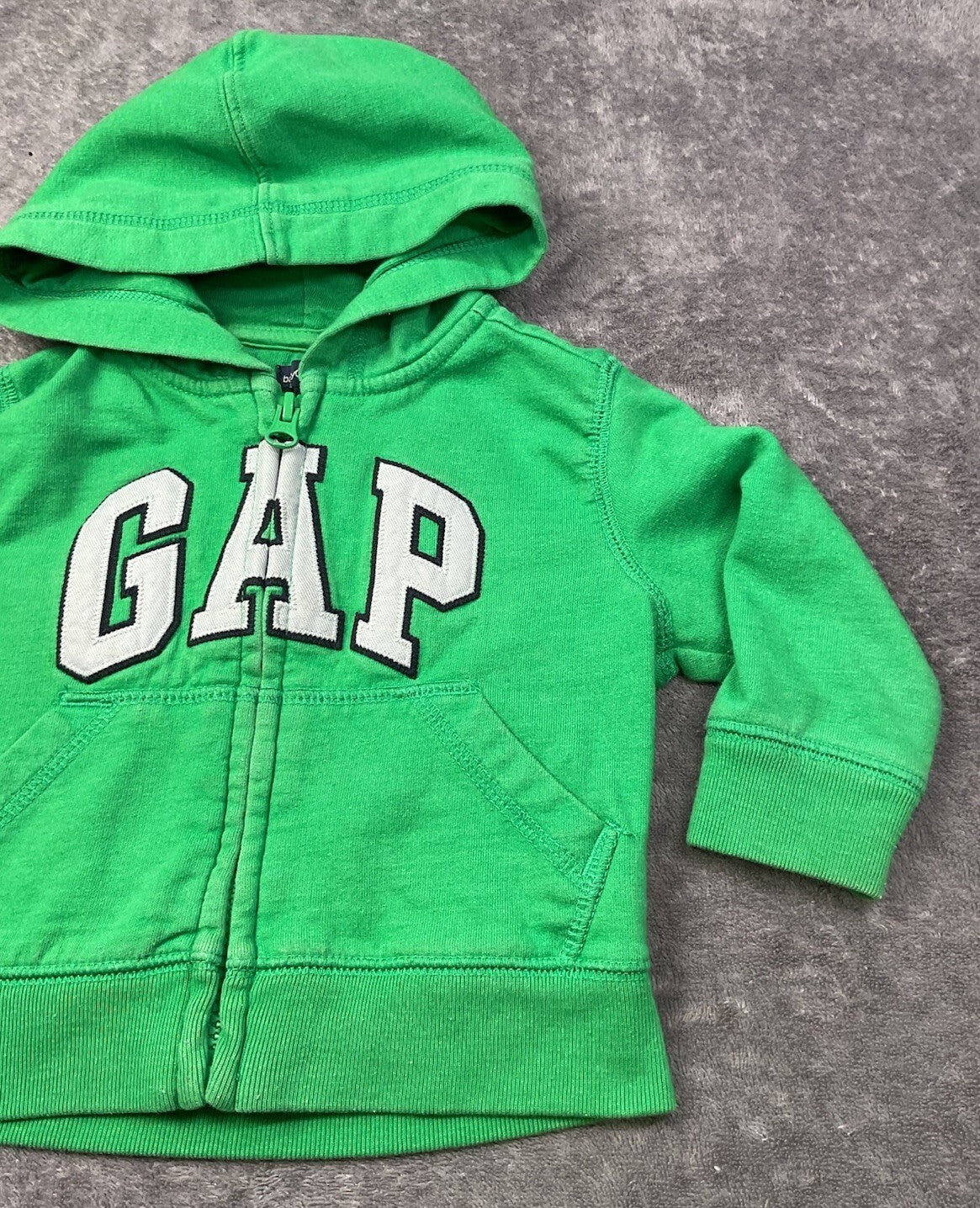 Baby Gap Green Full Zip Hoodie Sweatshirt Hooded Jacket 6-12 Months Unisex
